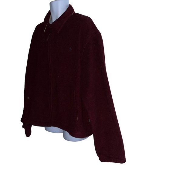 Rare Vintage Ralph Lauren Big Tall Jacket Mens XXL Thick Burgundy Full Zip - Picture 5 of 9
